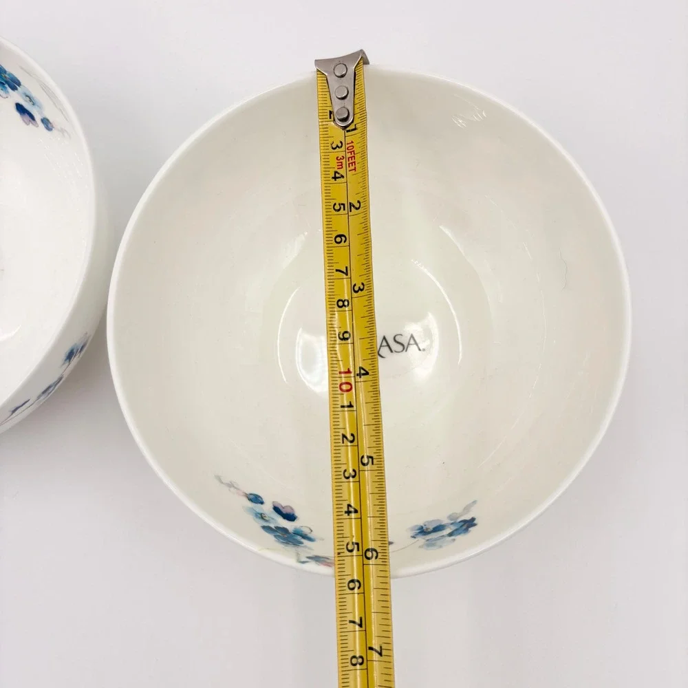 Mikasa Audrey 6 Inch Cereal Bowls Blue Floral Bone China Set of 2‎